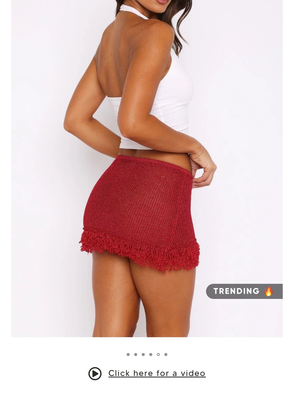 Cha Cha Knit Mini Skirt - Raspberry - Picture 2 of 4